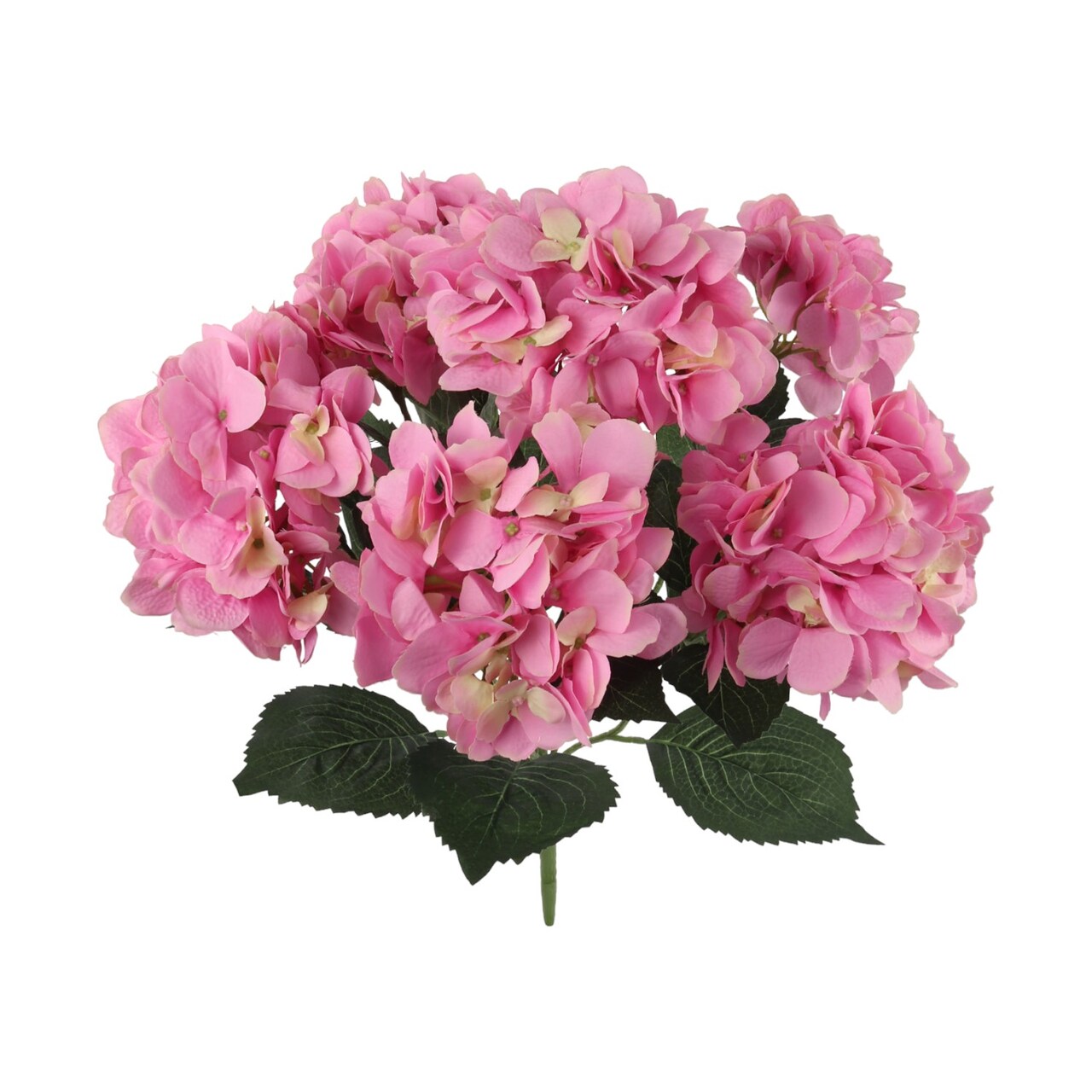 20-Inch UV Pink Hydrangea Bush with 7 Lifelike Silk Flowers for Indoor and Outdoor Décor, Floral Home by Artificial Flowers
